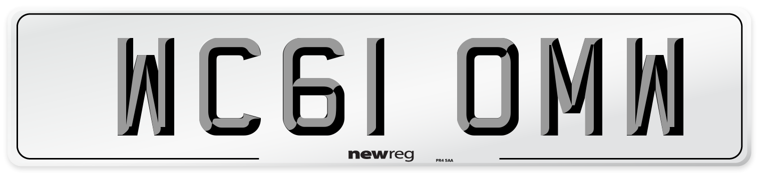 WC61 OMW Number Plate from New Reg